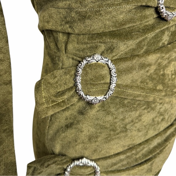 1990 Workshop 2 piece cutout wrap bodycon mini skirt set - Picture 4 of 10